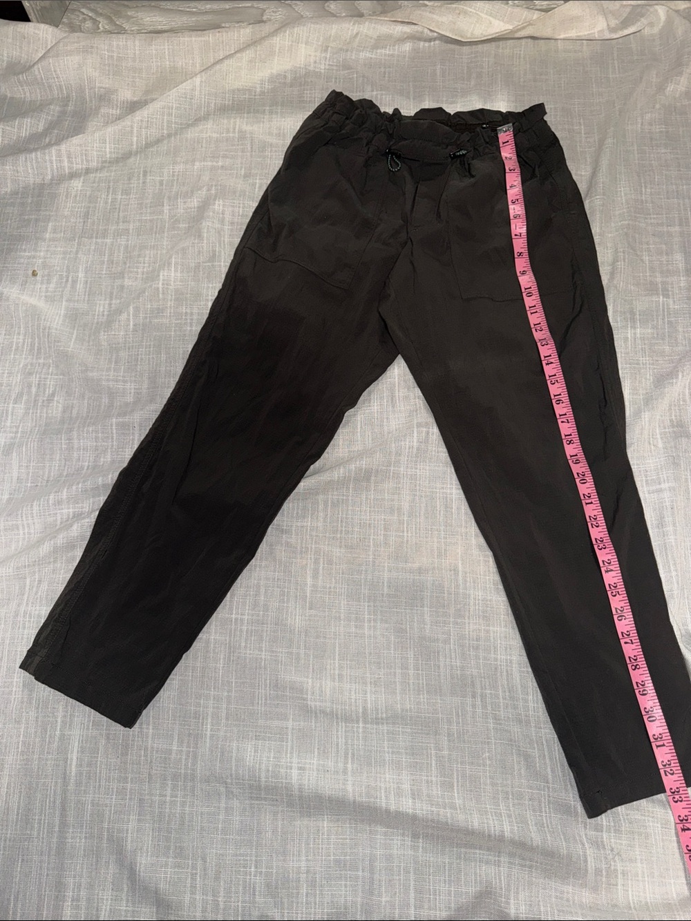 Green Women Elastic Waist Casual Pants